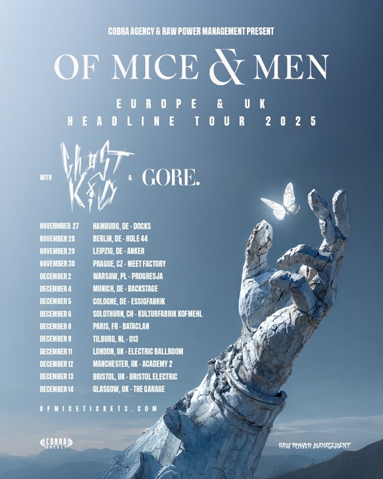 Of Mice And Men 2025 tour poster