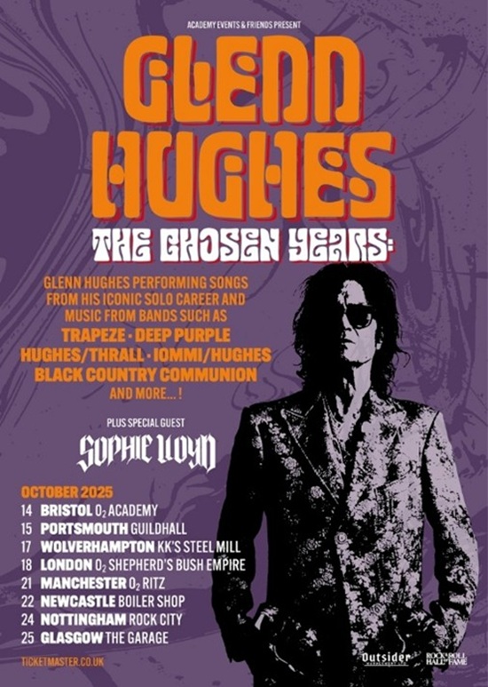 Glenn Hughes 2025 Chosen Years tour poster