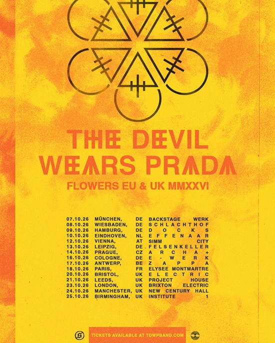 The Devil Wears Prada 2026 Flowers tour poster