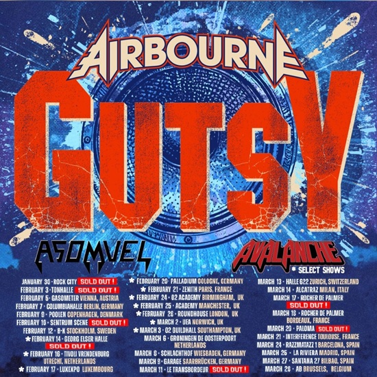 Airbourne 2026 tour poster