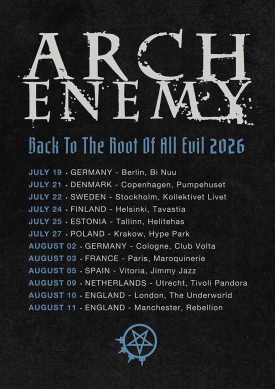 Arch Enemy 2026 tour poster