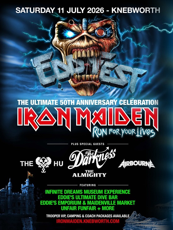 Poster for Iron Maiden at Knebworth 11 July 2026