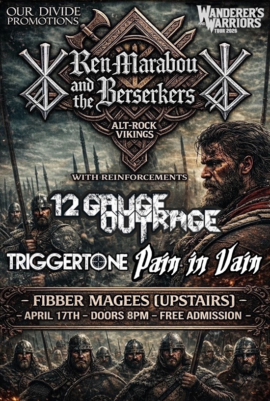 Poster for Ren Marabou And The Berserkers Dublin 17 April 2026
