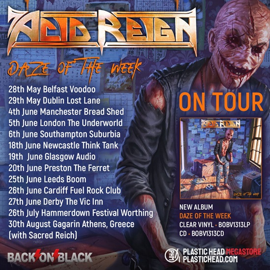 Acid Reign 2026 tour poster
