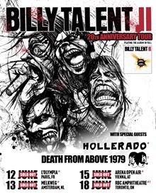 BILLY TALENT – AMSTERDAM, MELKWEG – 13 JUNE 2026