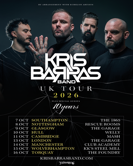 Kris Barras Band October 2026 tour poster
