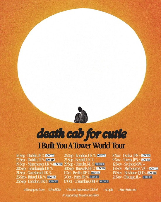 Death Cab For Cutie 2026 tour poster