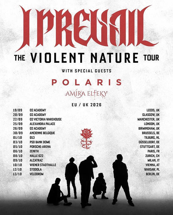 I Prevail 2026 tour poster